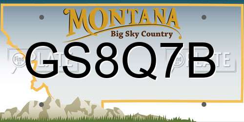 GS8Q7B Montana License Plate