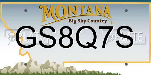 GS8Q7S Montana License Plate