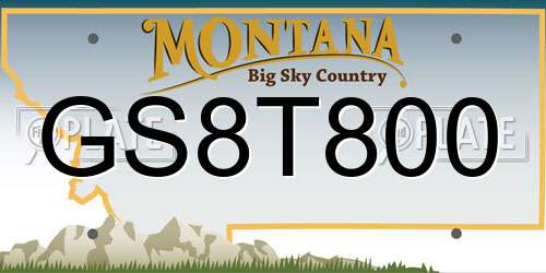 GS8T800 Montana License Plate