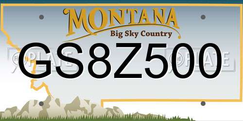GS8Z500 Montana License Plate