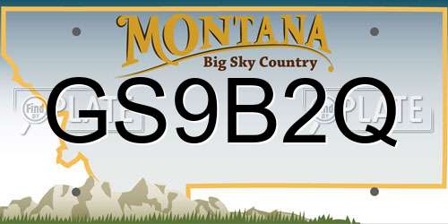 GS9B2Q Montana License Plate