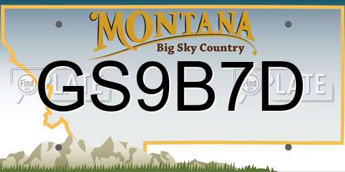 GS9B7D Montana License Plate