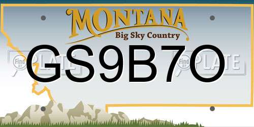 GS9B7O Montana License Plate
