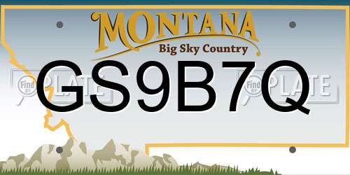 GS9B7Q Montana License Plate