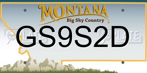 GS9S2D Montana License Plate