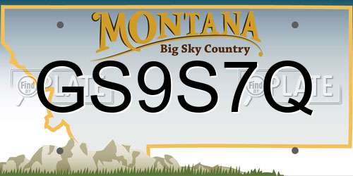 GS9S7Q Montana License Plate