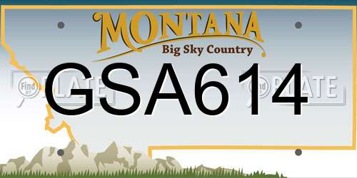 GSA614 Montana License Plate