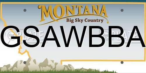 GSAWBBA Montana License Plate