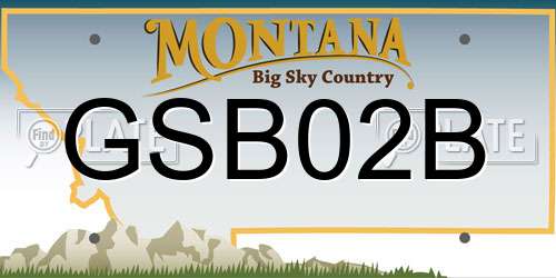 GSB02B Montana License Plate