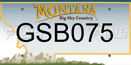 GSB075 Montana License Plate