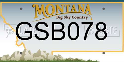 GSB078 Montana License Plate