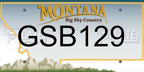 GSB129 Montana License Plate