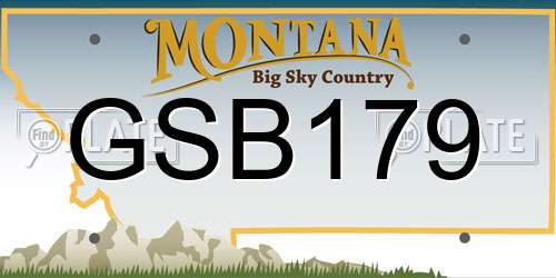 GSB179 Montana License Plate