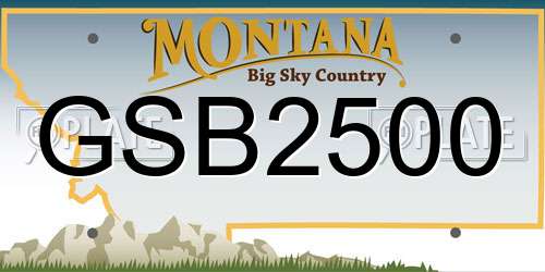 GSB2500 Montana License Plate