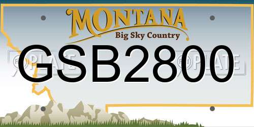 GSB2800 Montana License Plate