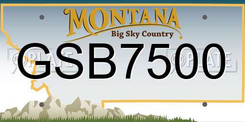 GSB7500 Montana License Plate