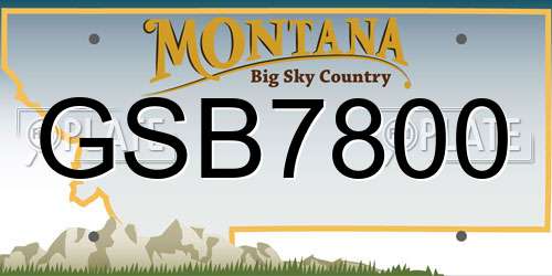 GSB7800 Montana License Plate