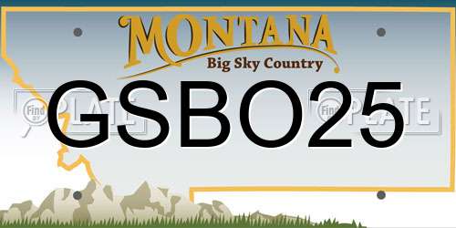 GSBO25 Montana License Plate