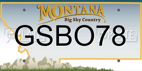 GSBO78 Montana License Plate
