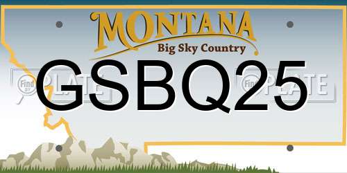 GSBQ25 Montana License Plate