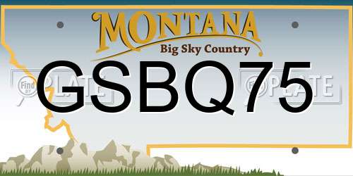 GSBQ75 Montana License Plate