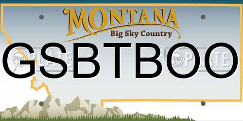 GSBTBOO Montana License Plate