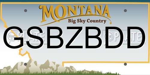GSBZBDD Montana License Plate