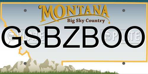 GSBZBOO Montana License Plate