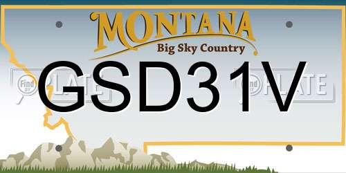 GSD31V Montana License Plate