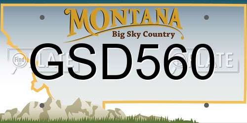 GSD560 Montana License Plate