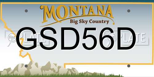 GSD56D Montana License Plate