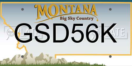 GSD56K Montana License Plate