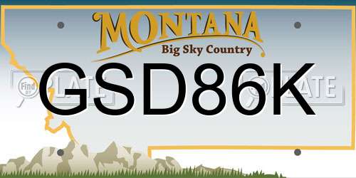 GSD86K Montana License Plate