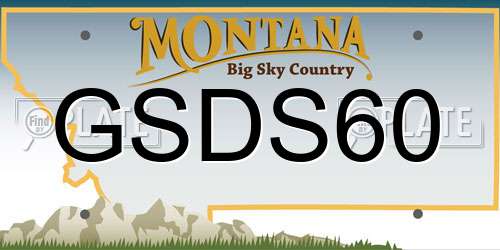 GSDS60 Montana License Plate