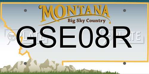 GSE08R Montana License Plate