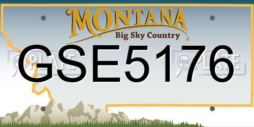 GSE5176 Montana License Plate