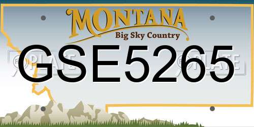 GSE5265 Montana License Plate