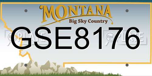 GSE8176 Montana License Plate