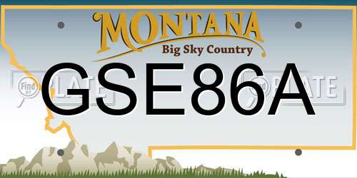 GSE86A Montana License Plate