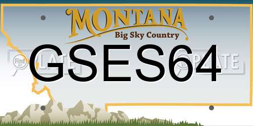 GSES64 Montana License Plate