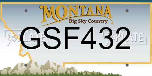 GSF432 Montana License Plate