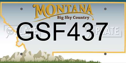 GSF437 Montana License Plate