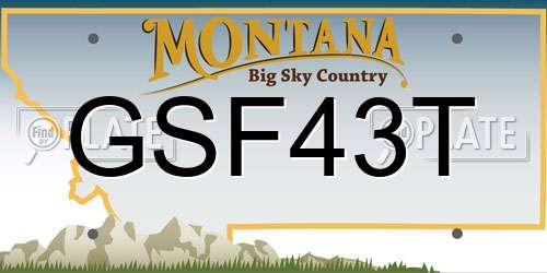 GSF43T Montana License Plate