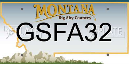 GSFA32 Montana License Plate