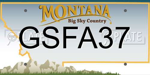 GSFA37 Montana License Plate