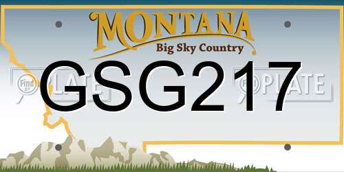 GSG217 Montana License Plate