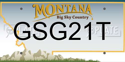 GSG21T Montana License Plate