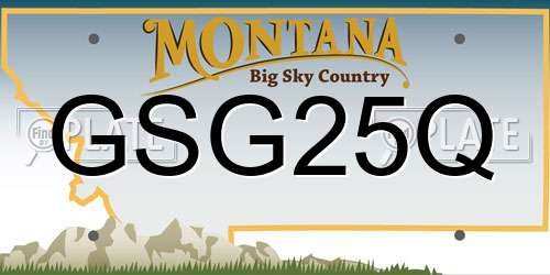 GSG25Q Montana License Plate