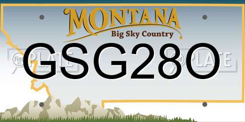 GSG28O Montana License Plate