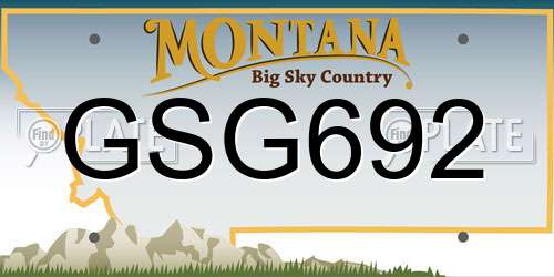 GSG692 Montana License Plate